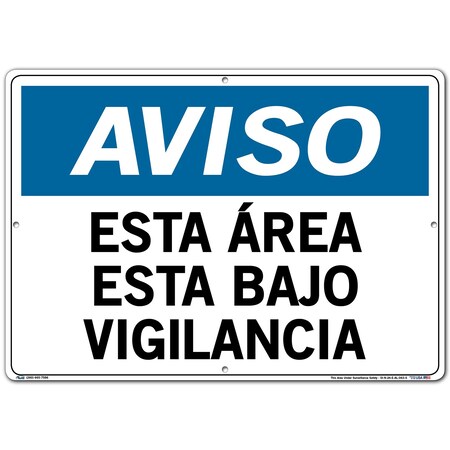 Vestil Aluminum Sign, 14-1/2" Height, 20-1/2" Width, Aluminum, Rectangle, Spanish SI-N-24-E-AL-063-S